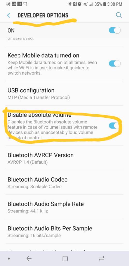 disable absolute volume | Android Central