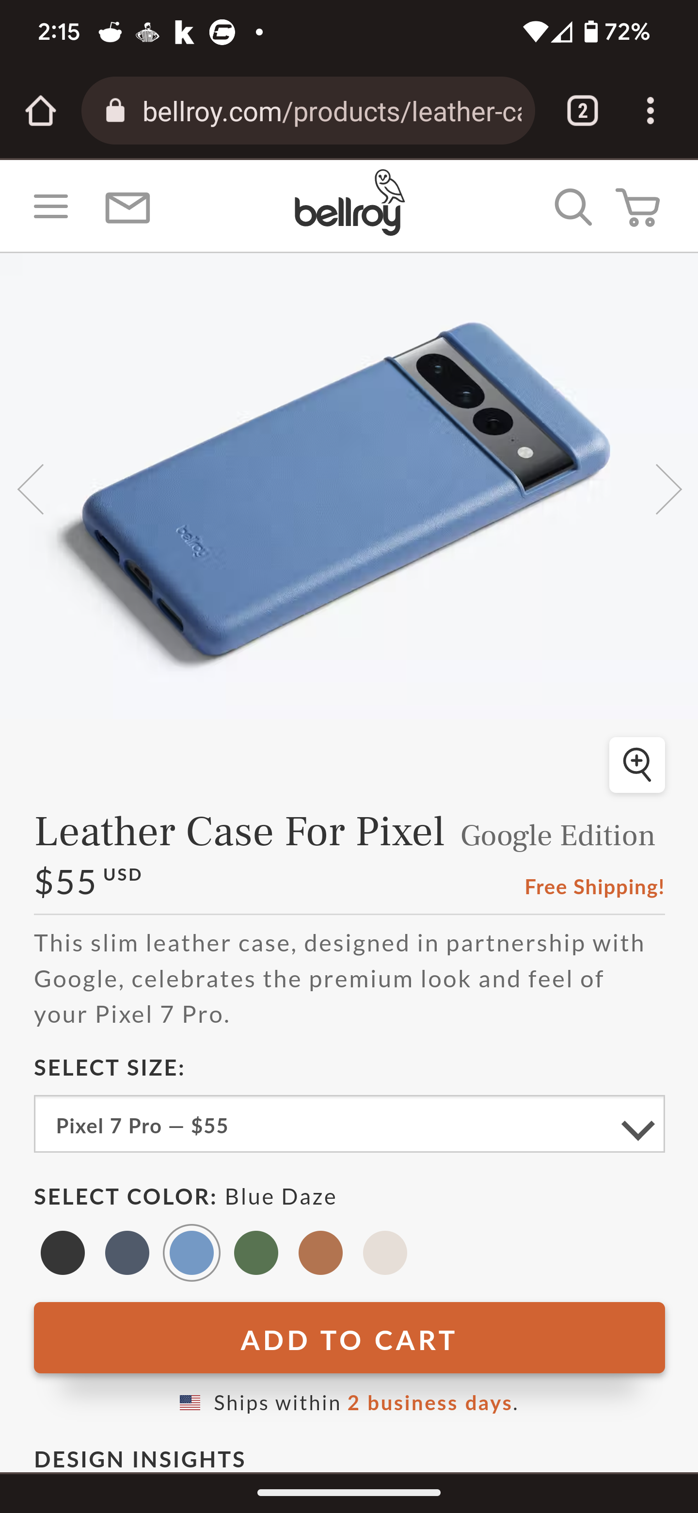 Bellroy Leather Case for Pixel 7