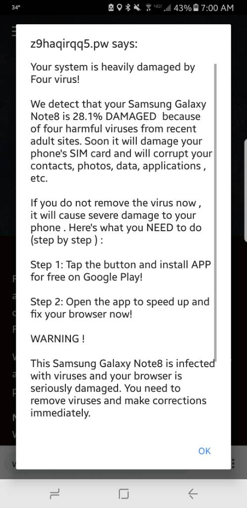 Virus/Malware Pop-Ups?!?! Help!!! | Android Central
